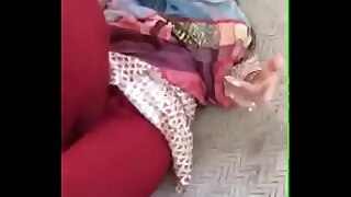 indian girl in red chudi pussy fingered and boobs haunted by boyfriend