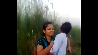 Desi Couple Romance And Kissing Give Fields Outdoor